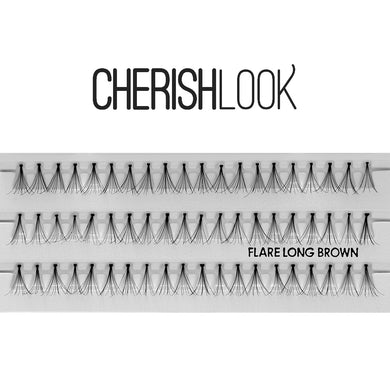 Cherishlook Eyelash #Flare Long BROWN (100 Pack) ($1.25 per pack)