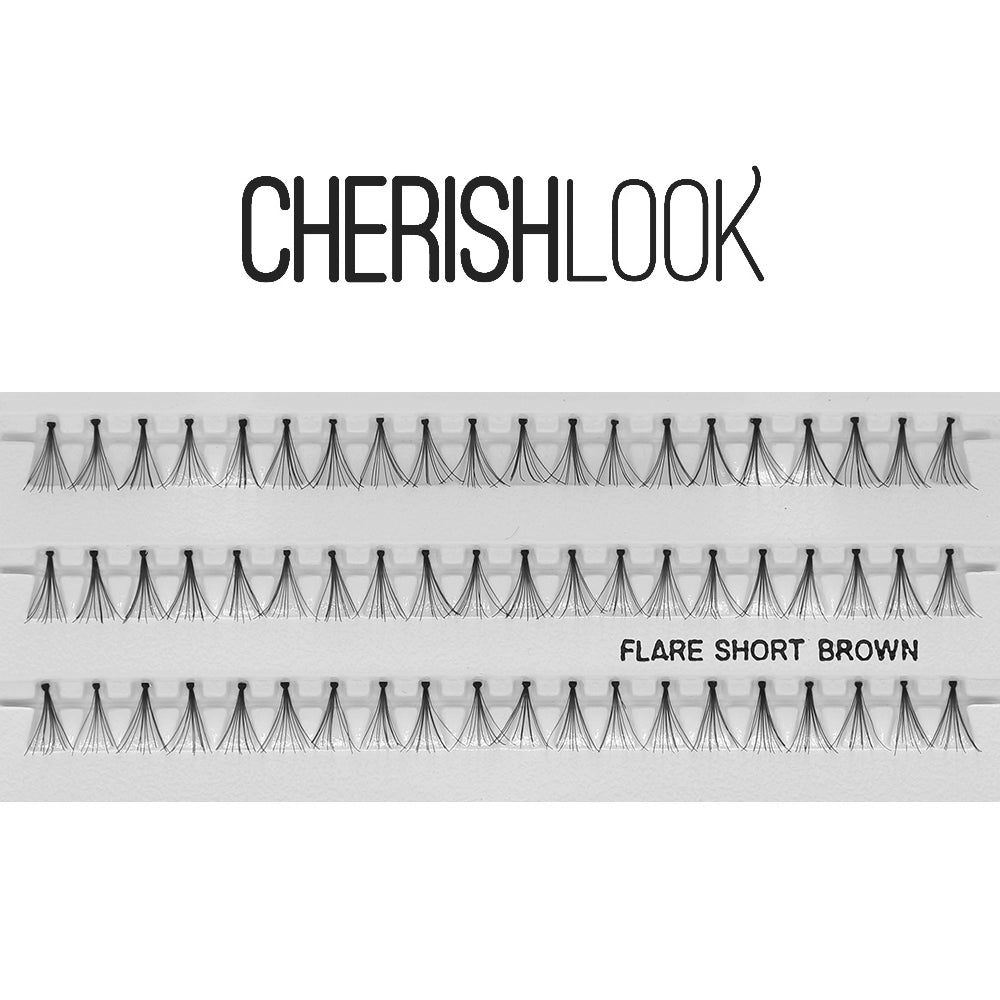 Cherishlook Eyelash #Flare Short BROWN (100 Pack) ($1.10 per pack)
